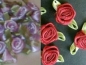 Preview: Satin ribbon roses with leaves