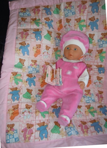 Sewing package: doll blanket + fabric book