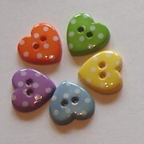 Button "Polka dot heart"