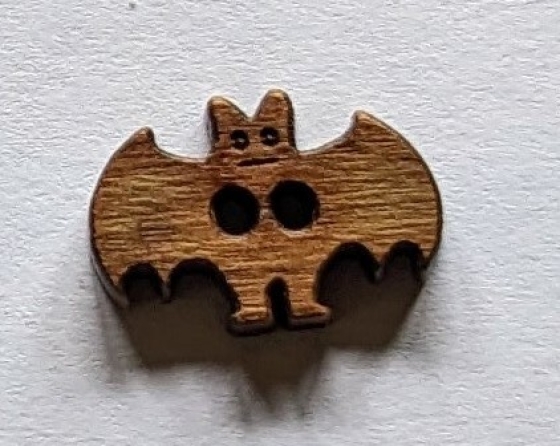 Bouton en bois chauve souris