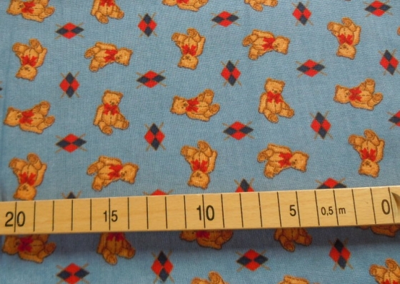 Cotton fabric with little bears