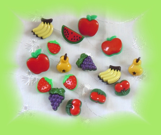 Pack of Buttons "mixed fruit" (10 pc)