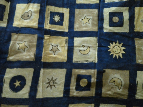 Fabric with squares Sun