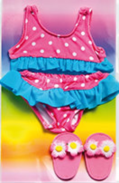 Bikini-Set mit Badeschläppchen klein