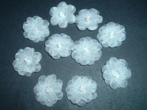 Organza ribbon daisies pack of 3