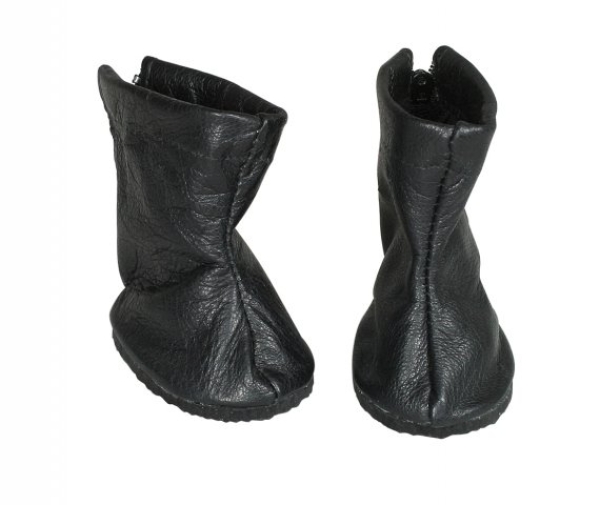bottes en cuire noir (7 cm)