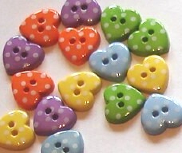 Button "Polka dot heart"