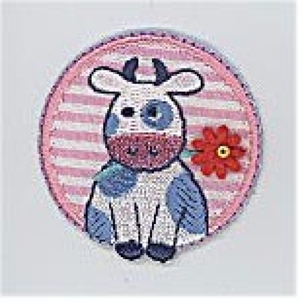 Motif à repasser "vache avec fleur"