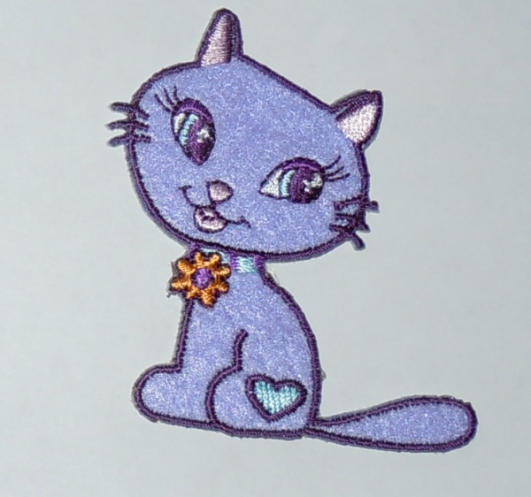 Iron-on patch "cat lilac"